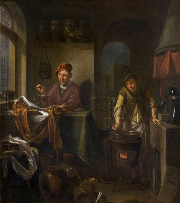 An Alchemist and His Assistant, by Hendrick Heerschop