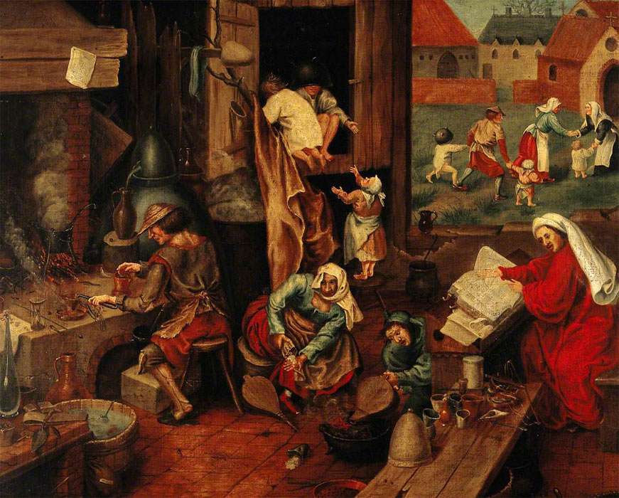 The Alchemist, after Pieter Bruegel the elder (c.15251569)