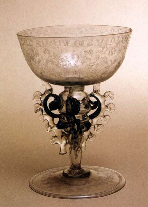 Drinking Cup from 1550-90 in Transparent glass, Museo Poldi Pezzoli, Milan