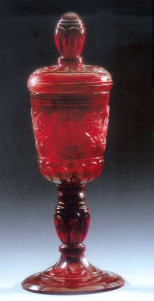 Covered ruby goblet.  Kunckels shop, Brandenburg before 1691. Hamburg, Museum fur Kunstund Gewerbe.