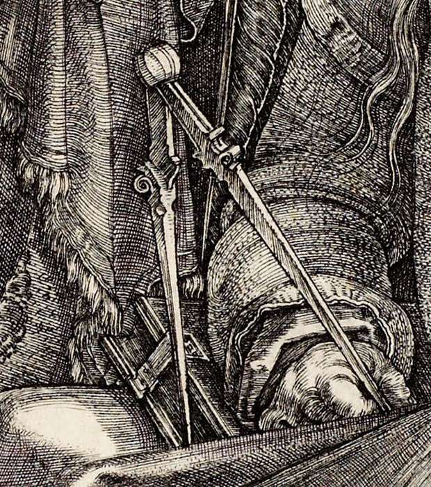 Melencolia I, by Albrecht Dürer, detail