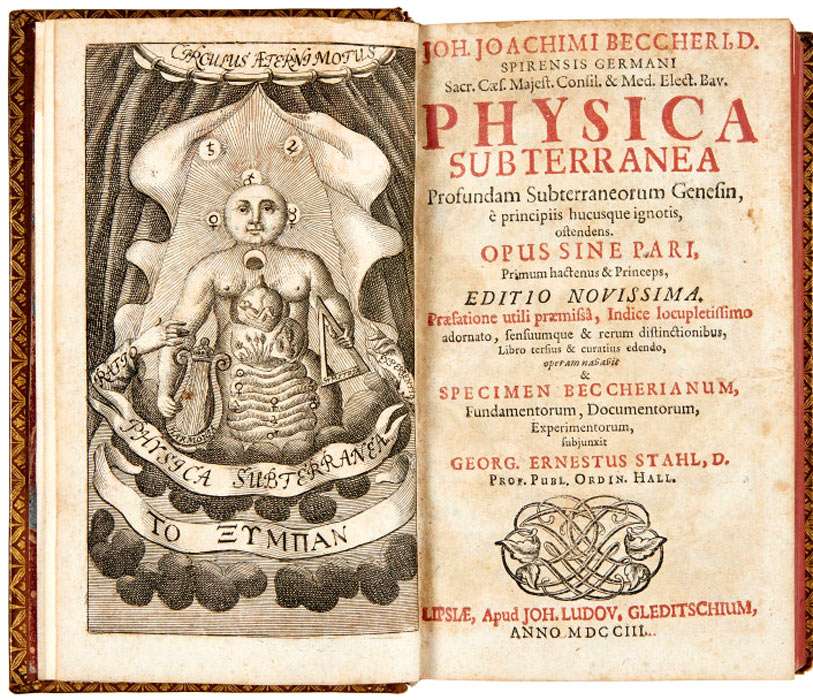 Frontispiece of Johann Bechers Physica Subterranea