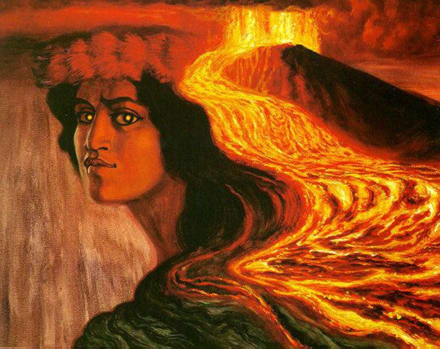 Pele, the Hawaiian Fire Goddess, is the goddess volcanoes and the creator of the Hawaiian Islands 