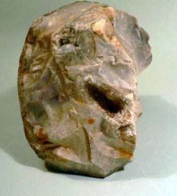 One of the flint pieces garcet found, that has the shape of a face.