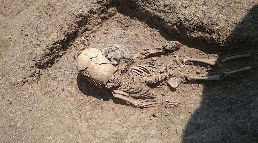 skeleton of Crimean boy with elongated skull