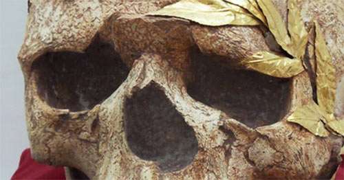 the eye sockets of the Crete skull