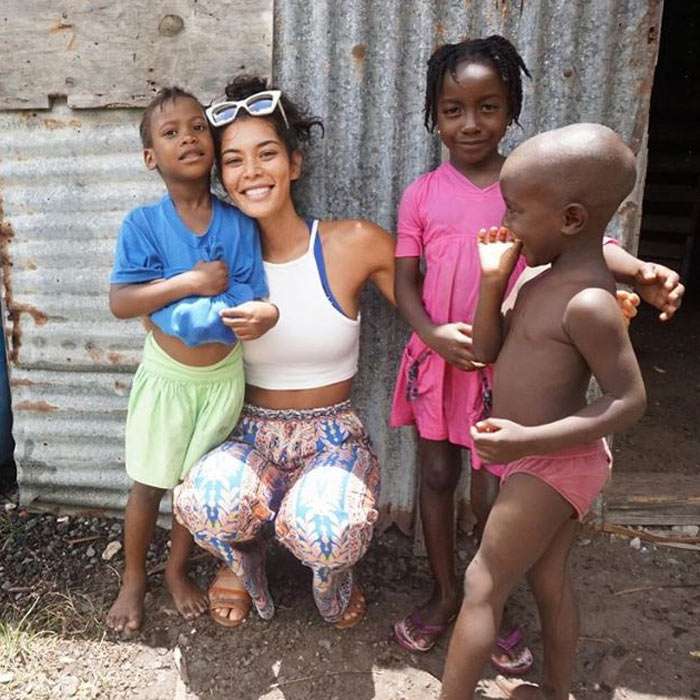 Dominican child with natural long head.