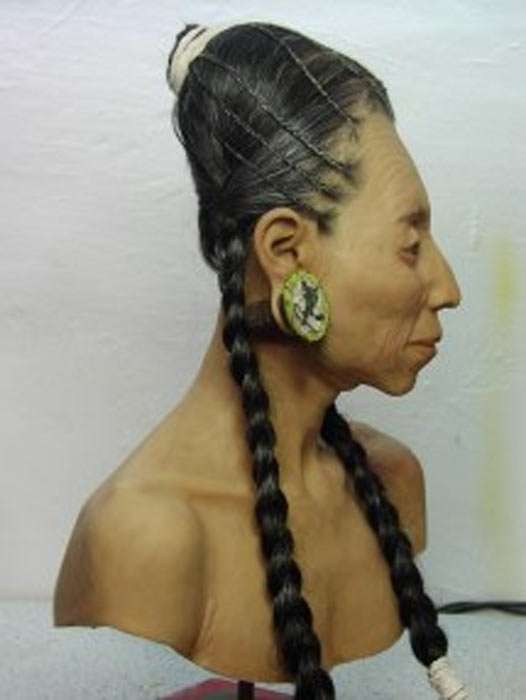 Reconstruction of a Peru woman with elongated skull.