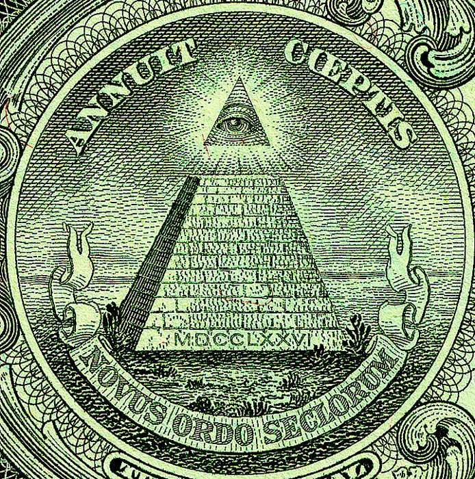 the eye in thr triangle on the one dollar bill