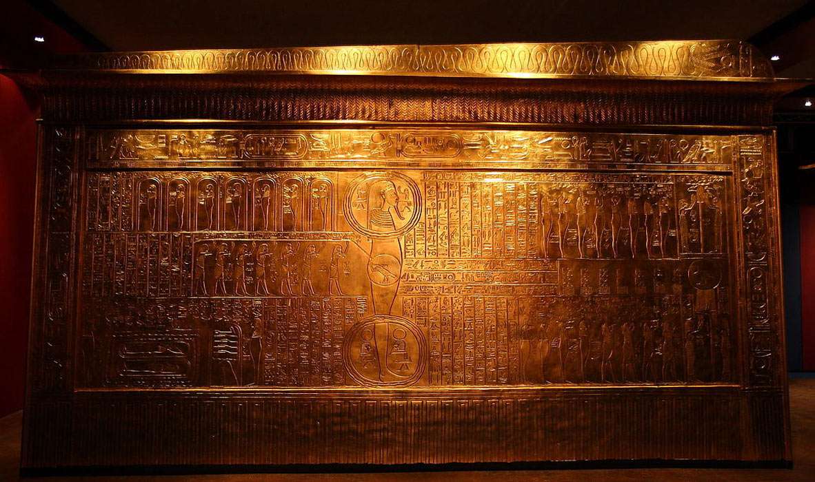 ouroboros on the second gilded shrine of Tutankhamen
