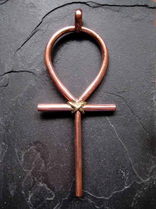 Ankh pendant, solid copper