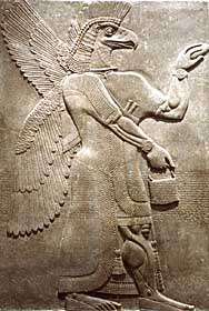 Mesopotamian (Assyrian), Winged Bird-Headed Divinity