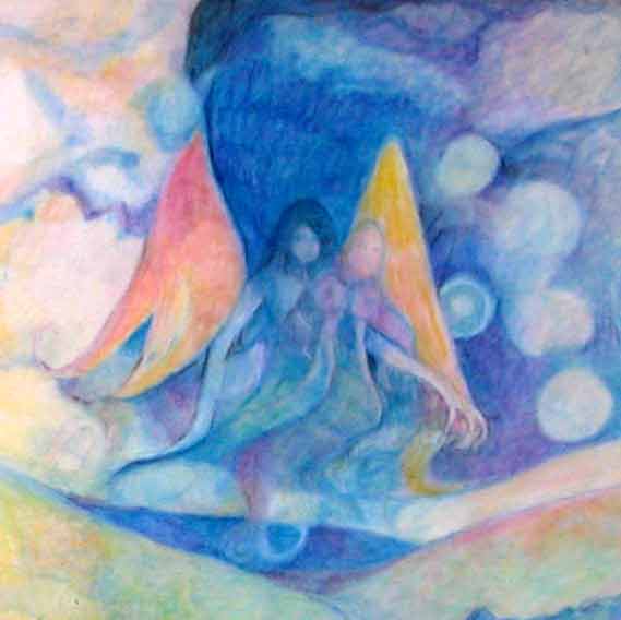 Detail of the double angel.