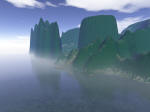 green coast line